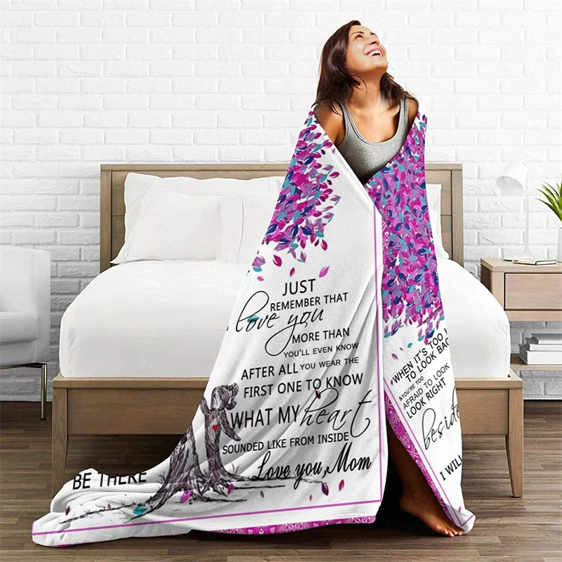 

To My Daughter From Mom Soft Plush Gift Flannel Microfiber Fleece Bedspread Sherpa 3D-Printed Blanket Couch Bedroom Decorative