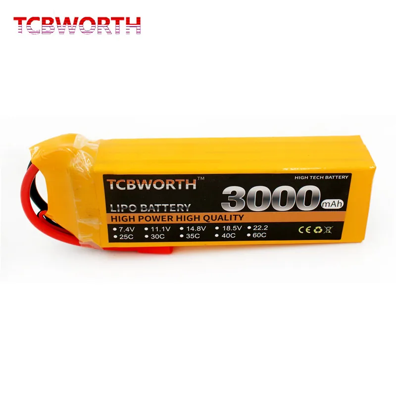TCBWORTH 5S Высокая разрядка RC Lipo батарея 18 5 v 3000mAh 30C 60C 5s для радиоуправляемый самолет