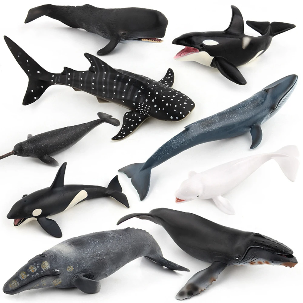 Simulated Sea Life Models Toys Animal Action Figure Whale Dolphin Toy Figures for Children Baby Kids Educational Toys Figurine