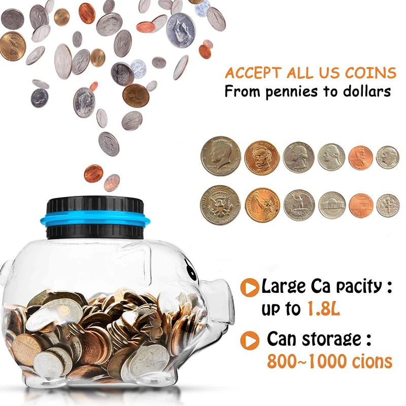 Электронный цифровой ЖКД счетная монета копилка для USD евро экономии денег банка