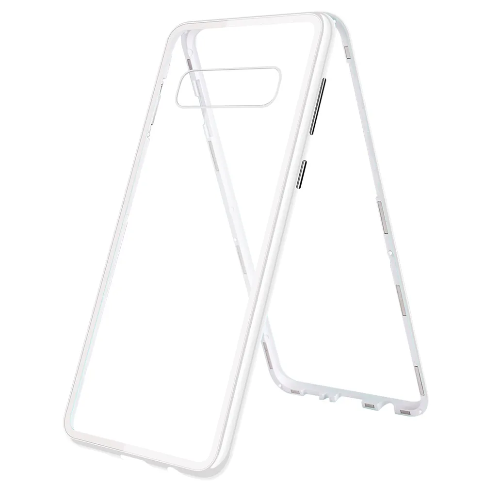 Магнитный адсорбционный чехол ярких цветов для samsung S8 S9 S10 Plus, чехол из закаленного стекла для samsung Galaxy Note 8 9, Магнитный чехол