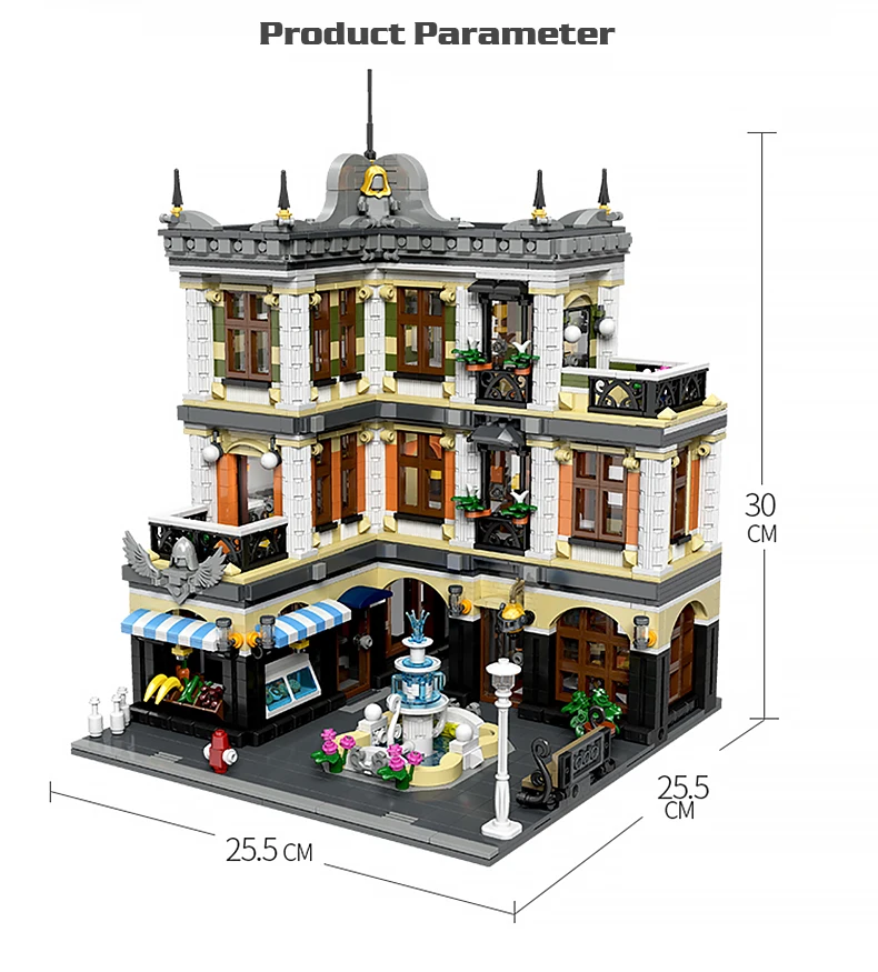 

Street view Palace Cinema Lunatic Hospital Toy Shop Afol Square The Queen Bricktoria Sanctorum CHRISTMAS Building block gift