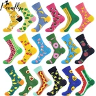 PEONFLY авокадо вишня омлет пицца суши принт с лимонами, пищевая промышленность носки короткие носки хлопковые с забавным женские зимние счастливые носки для женщин