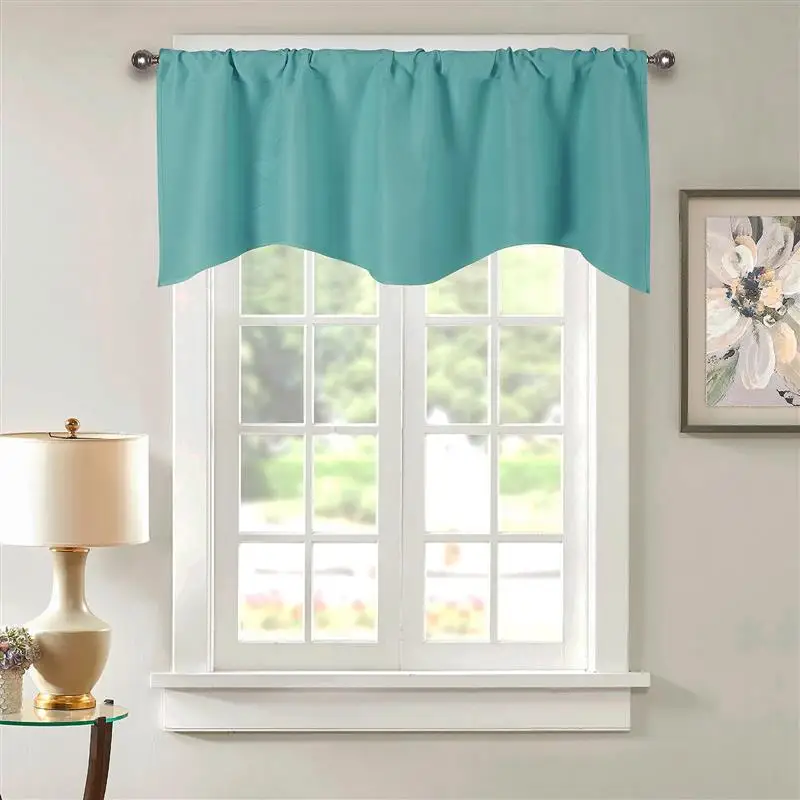 Hanging Windows Valance Classic Blackout Window Curtain Elegant Pocket Scalloped Drapes For Home Living Room | Дом и сад