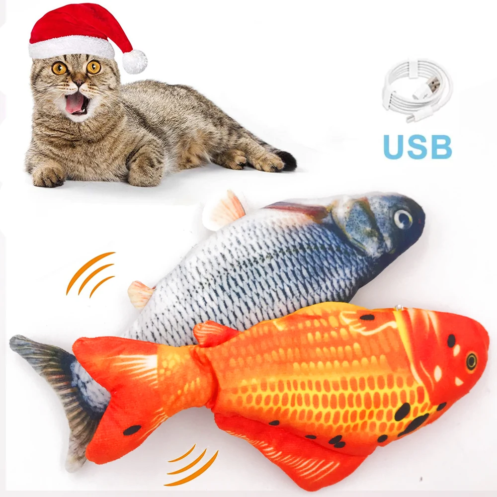 cat usb charger toy fish interactive electric floppy fish cat toy realistic pet cats chew bite toys pet supplies cats dog toy free global shipping