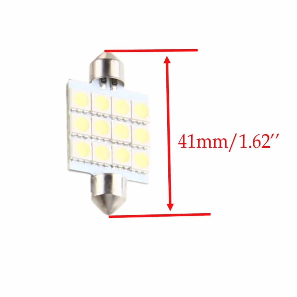 Posbay 50x41 мм 5050 12smd автомобильный Стайлинг белые светодиодные лампы Автомобильная