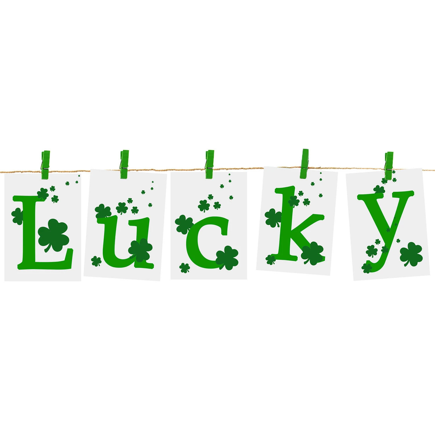 1 шт. 5 м бумажный английский счастливый Зеленый Клевер баннер гирлянда перьевая
