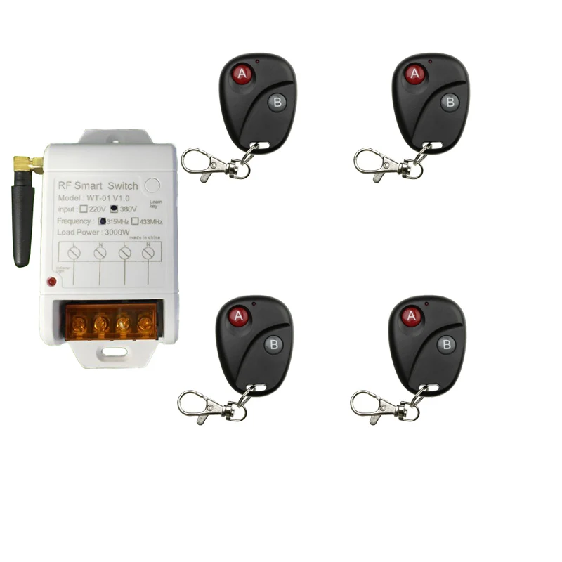 AC 220V 380V 30A 3000W беспроводной переключатель системы дистанционного управления светильник светодиодный водяной насос электрическая машина вкл. Выкл. + передатчик