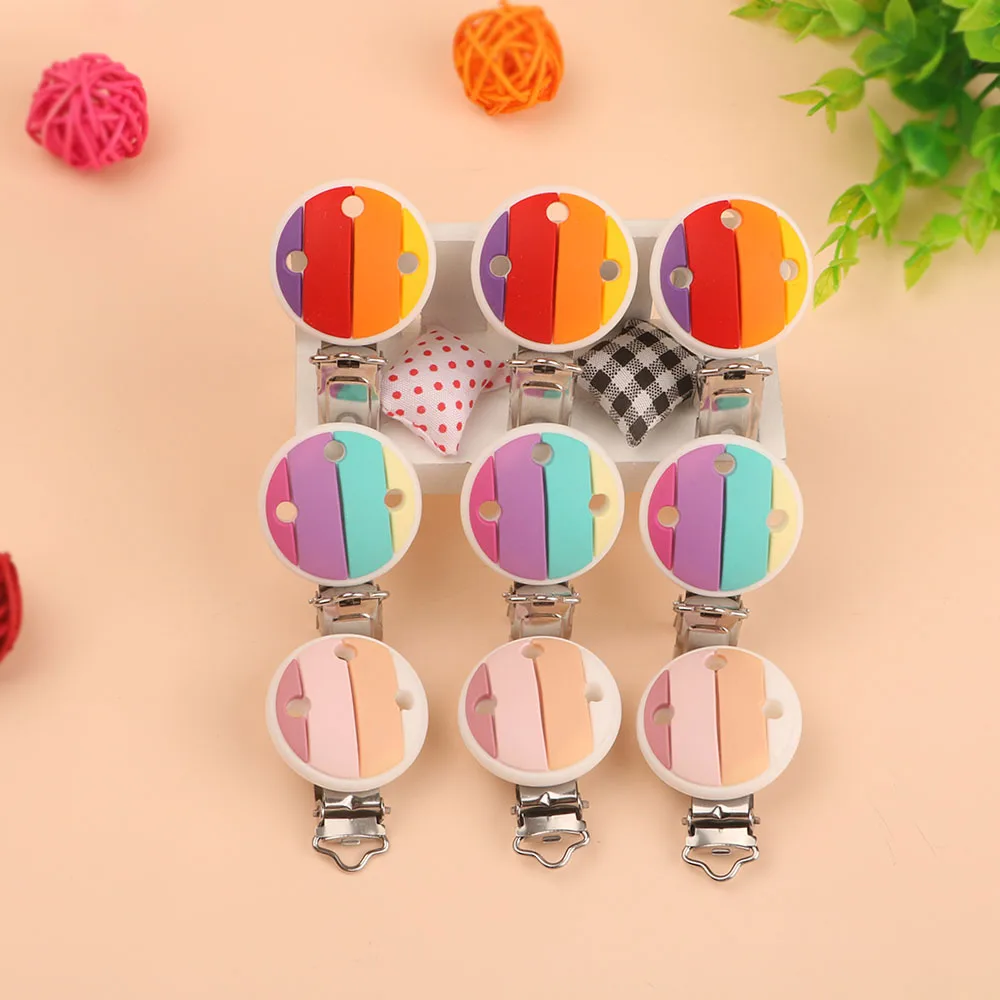 Kovict-collar de chupete de beb&eacute; con dibujos animados, accesorios masticables de silicona, sin BPA, 3 uds.-0