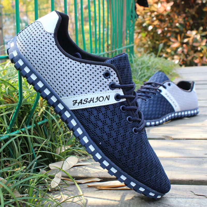 

Men Casual Shoes Air Mesh Fabric Cloth Patchwork Mens Loafers Leisure Canvas Shoe For Men Cool Walk Shoes