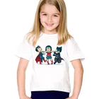 Детские супердетские футболки с мультяшным принтом, забавная летняя одежда для детей, Повседневные детские топы с супергероями для мальчиковдевочек, oHKP2233