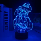 KonoSuba аниме Megumin светодиодный ночсветильник для Brithday Подарок Спальня Декор свет манга KonoSuba комната 3D настольная лампа акрил