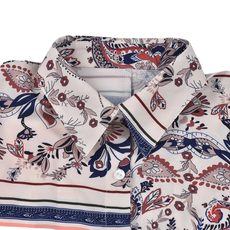 

Ladies Casual Fashion Short Sleeve Printed Dress Female Beach Dresses Women V-neck Button Shirt Dress