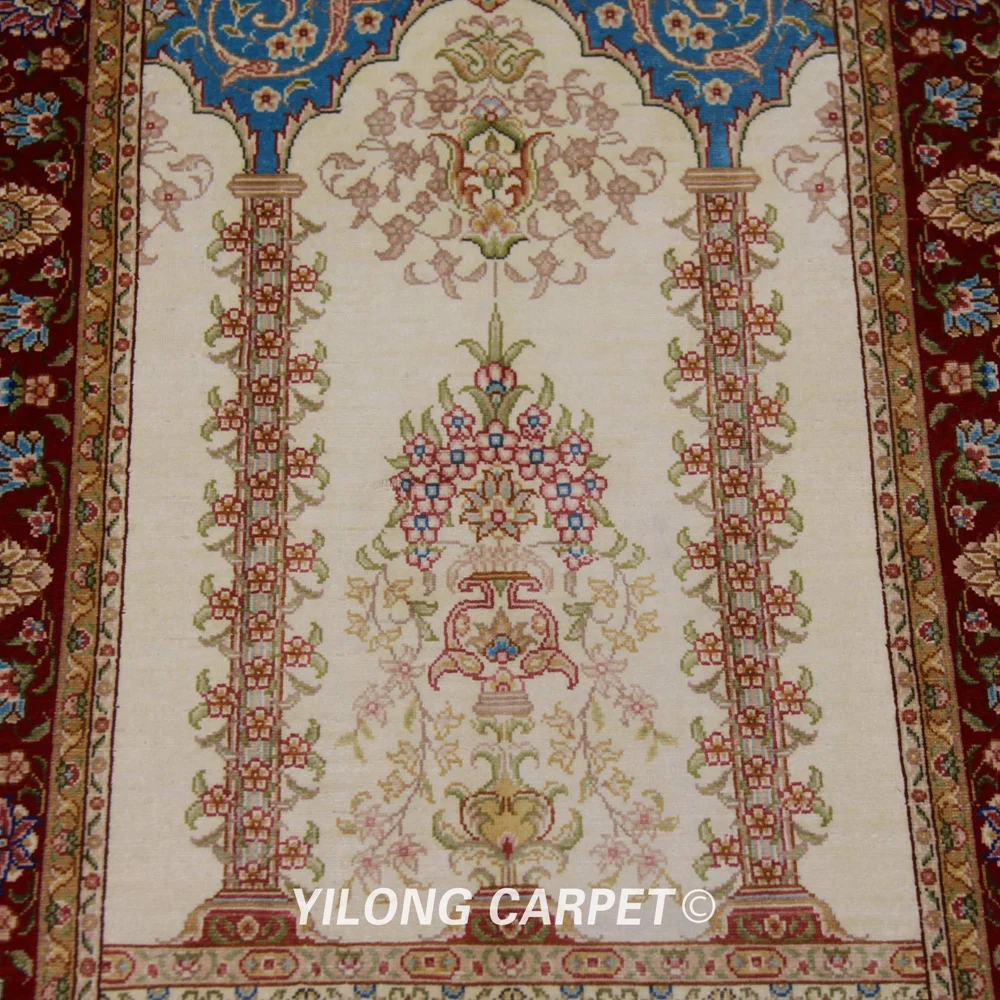 Yilong 2 'x 3 5' Восточный шелковый ковер ручной работы изысканный маленький коврик