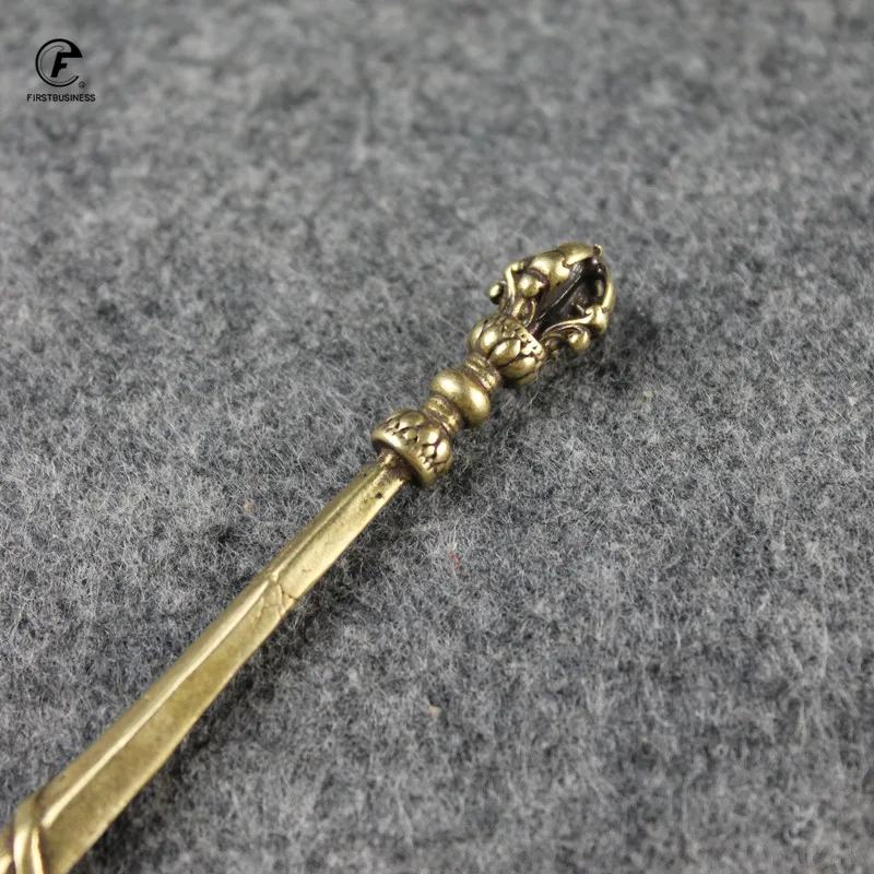 Чайный нож из чистой меди Тибета офисный для чая церемония аксессуары режущий инструмент с большими иглами