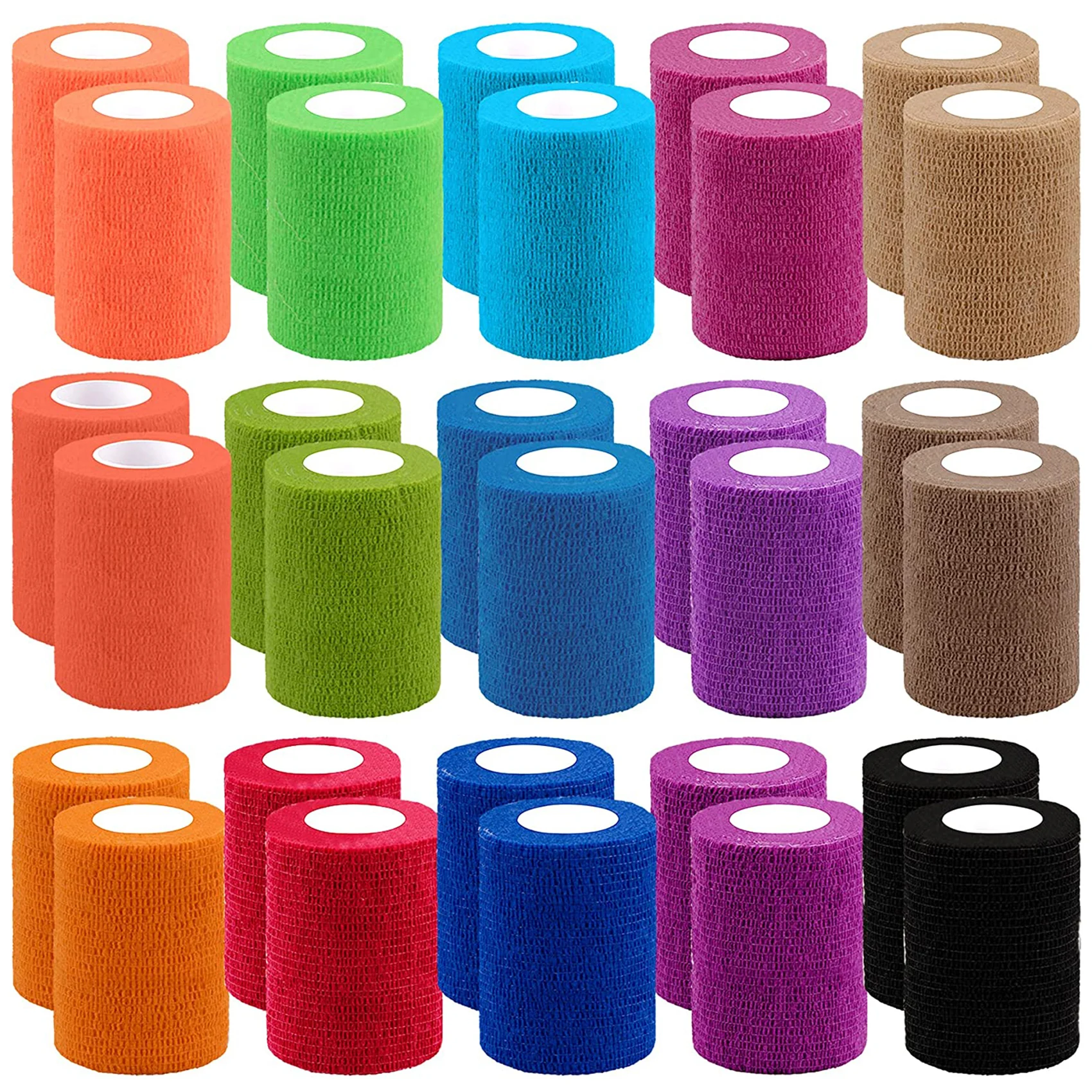 

3" x 5 Yards 20 Count Self Adherent Cohesive Bandages for Stretch Athletic, Ankle Sprains & Swelling Sports Animals