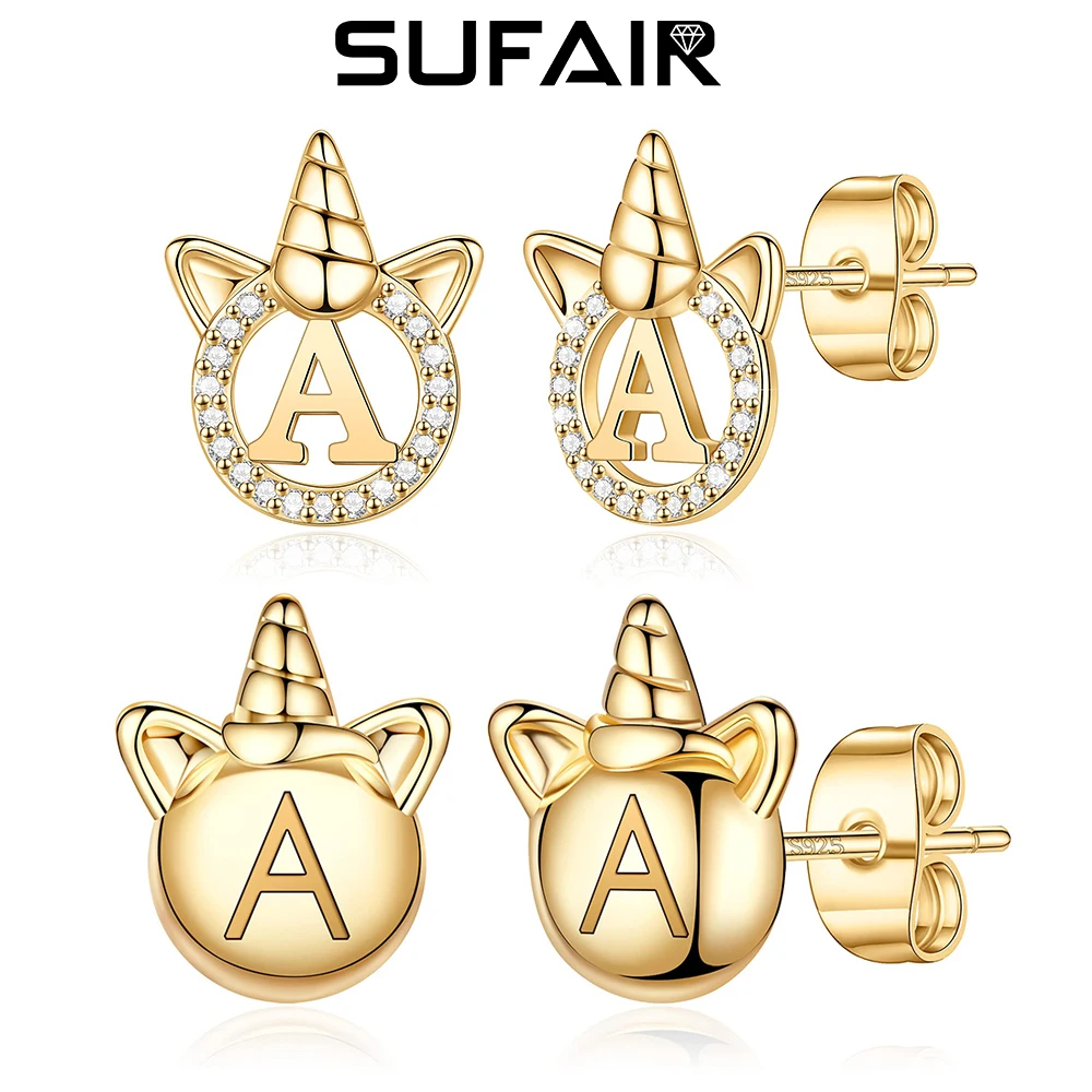 

Sufair 925 Sterling Silver Earring Cute CZ Unicorn Stud Earrings for Women Ladies 14K Gold Filled Dainty Girl Jewelry Best Gift
