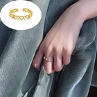 Новые модные кольца в форме сердца, женское золотое Открытое кольцо, корейское изысканное кольцо на указательный палец, простое регулируемое Ювелирное Украшение для вечеринки