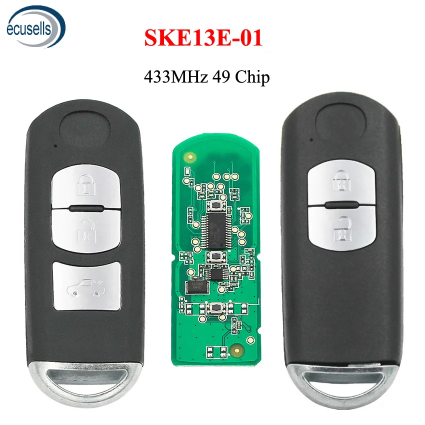 Запасной смарт-дистанционный ключ-брелок от машины 433 МГц с чипом 49 подходит для