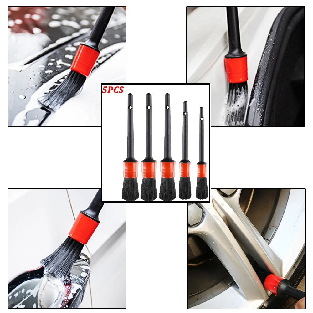

5pcs Brush Car Wash Brush for Washing Car Interior Cleaning Wheel Gap Rims Dashboard Air Vent Trim Detailing Tool