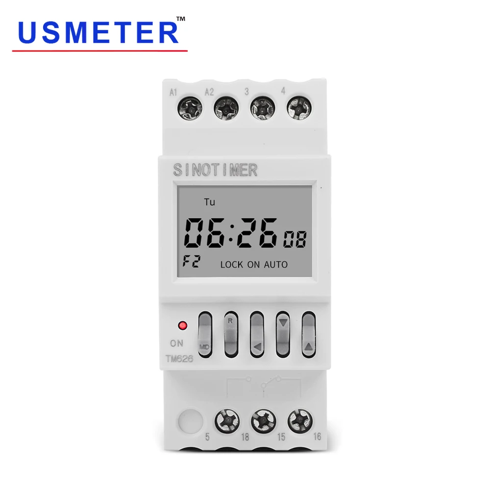 2 Channels Separate Control Output 7 Days Programmable Time Clock Switch 1 Second Interval Timer Clock 8 OFF 8 ON DIN Rail