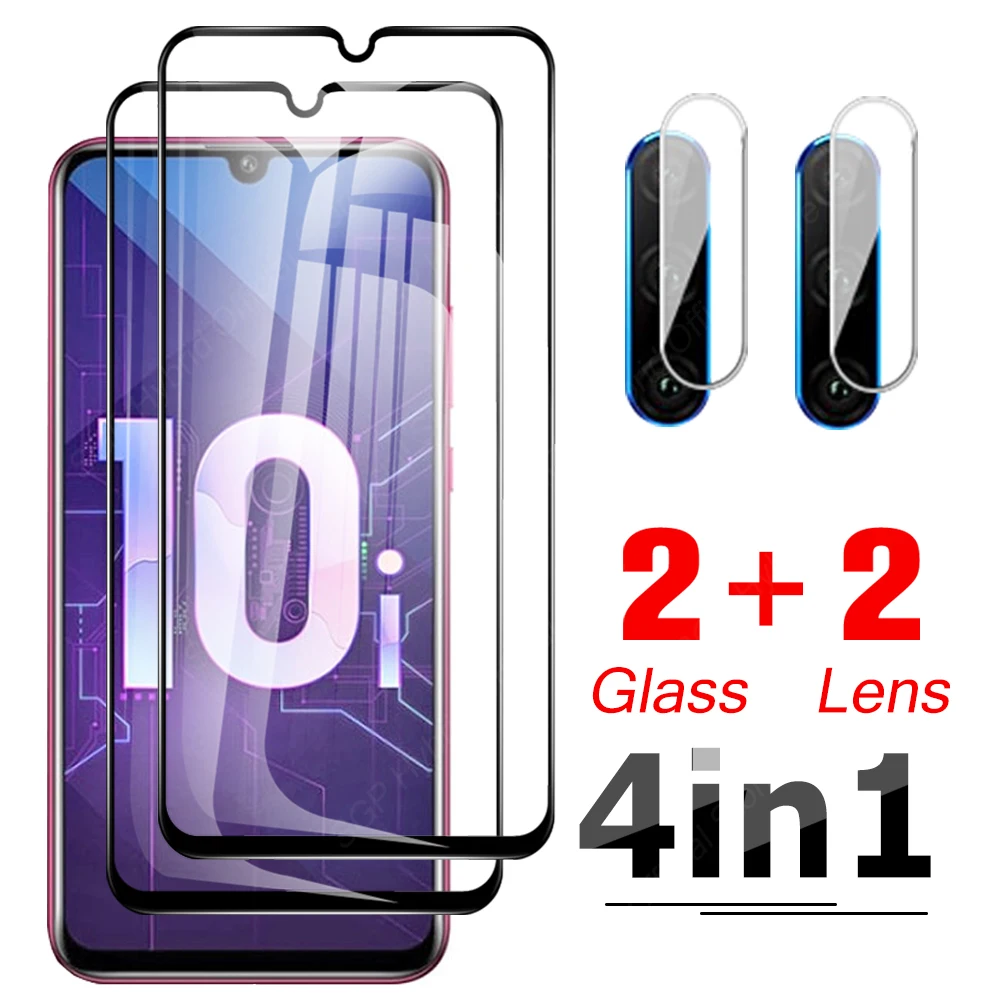 4в1 полное покрытие закаленное стекло для Honor 10i 10X Lite 10 светильник защитная пленка