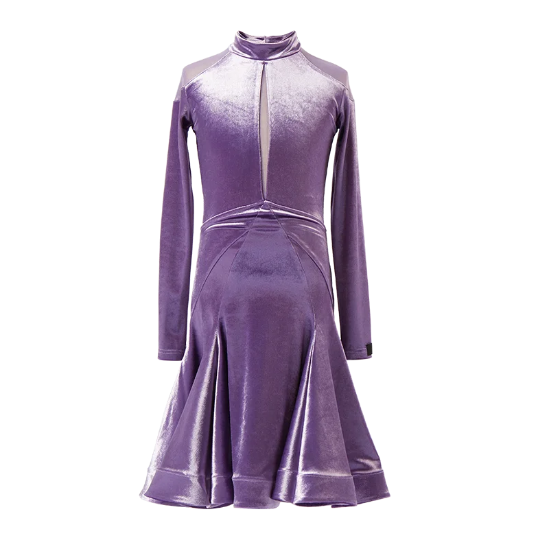 

Latin Dance Dress For Girls Children'S New Long-Sleeved Exercise Clothes Velvet Latin Performance Competition Dresses DN7282