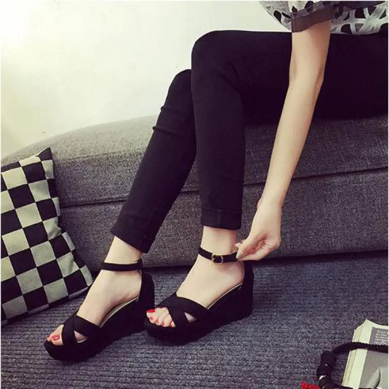 Босоножки женские на платформе сандалии толстой подошве высокий каблук