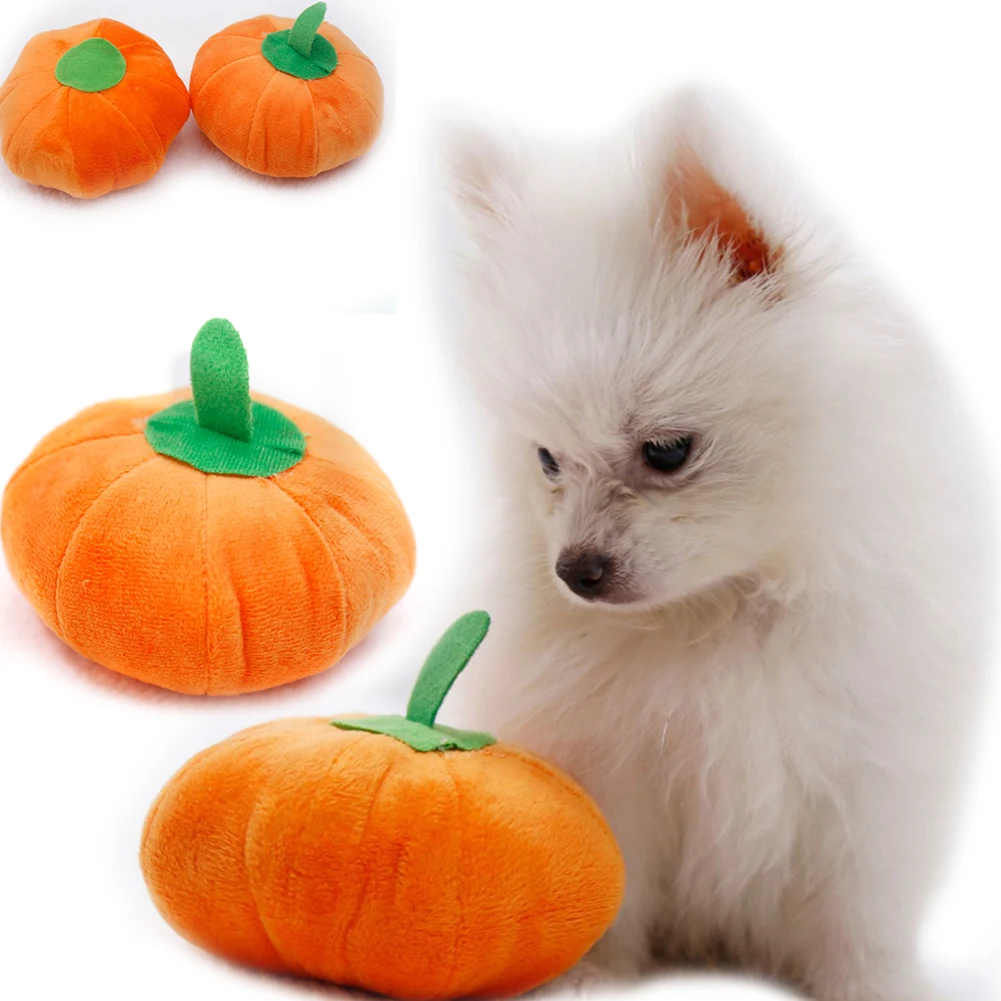 

Pet Dog Plush Small Roy Dog Vocal Cute Toy Pet Cat Chewing Pumpkin Plush Roy With BB Render Dog Accessories