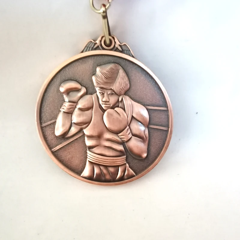 Медаль для боксерских соревнований Золотая серебряная бронзовая движение честь