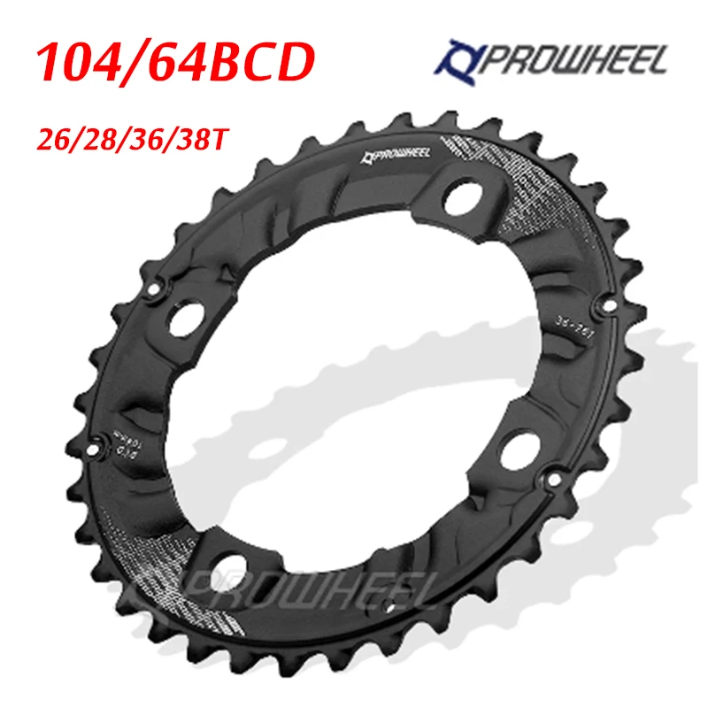 PROWHEEL MTB 64/104BCD Double Chainring 2*10/11 Speed Bicycle Chain Ring 26T 28T 36T 38T Mountain Bike Chainwheel  Mtb Crankset