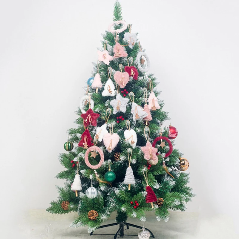 5 шт. плюшевая Рождественская елка подвесная подвеска перьевое украшение