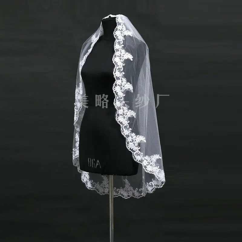 Модная 1 слойная лента с краями новая свадебная фата для невесты и путешествий