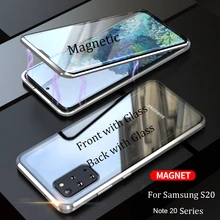 Magnetic Case for Samsung Galaxy Note 20 Ultra Case double-sided 9H Tempered Glass Case for Samsung S20 Plus S20Ultra Metal Case