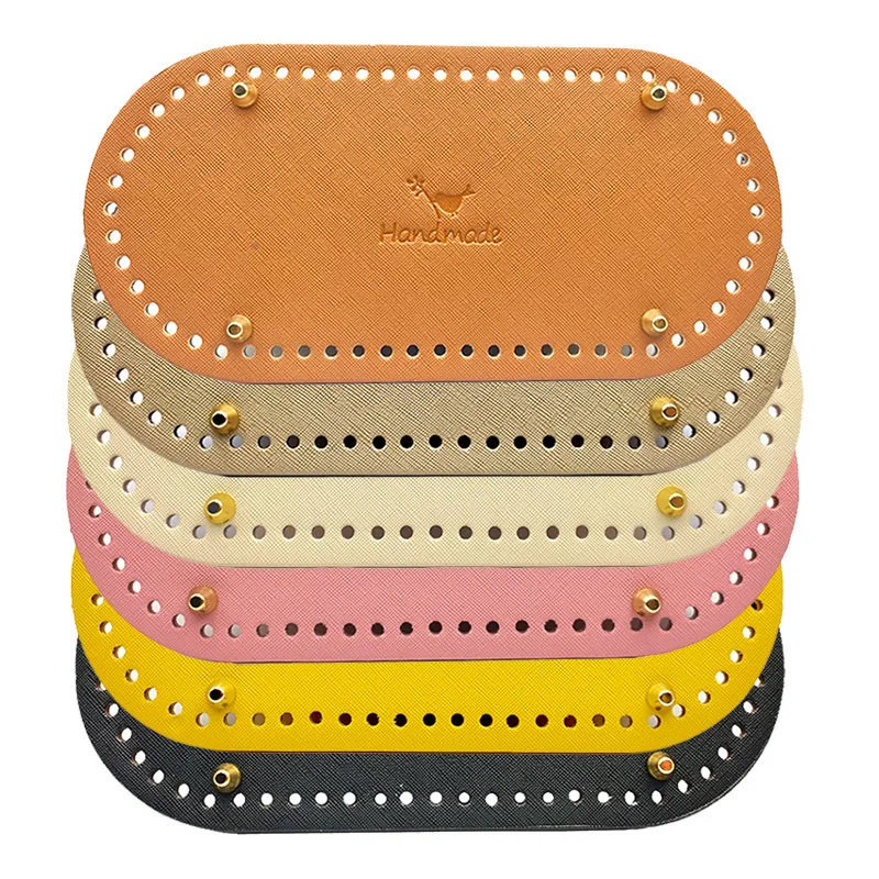 Fast Shipping 12*25cm Long Oval Bottom for Knitted Bag Leather  Accessories Handmade Bottom DIY Crochet Pad  Bag Bottom Handbag