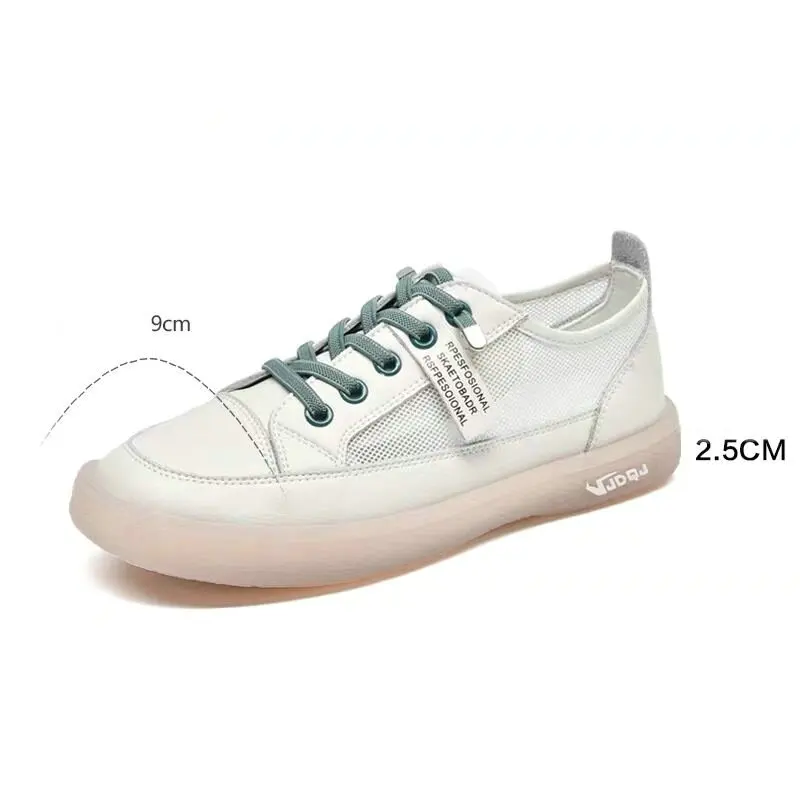 Белые туфли из натуральной кожи женские летние сетчатые теннисные с мягкой