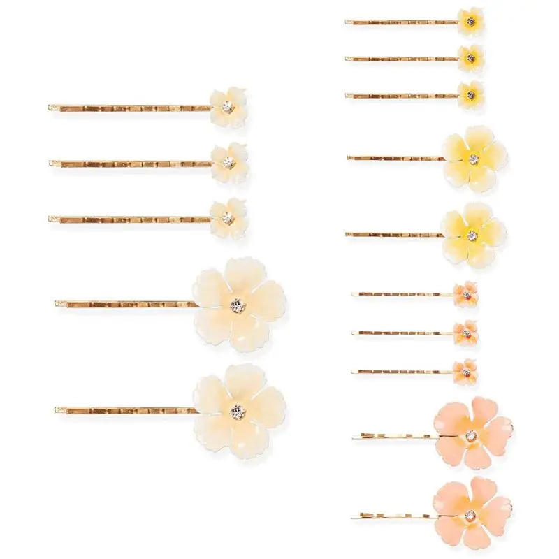 Женские волнистые заколки невидимки из сплава милые эмалированные лепестки