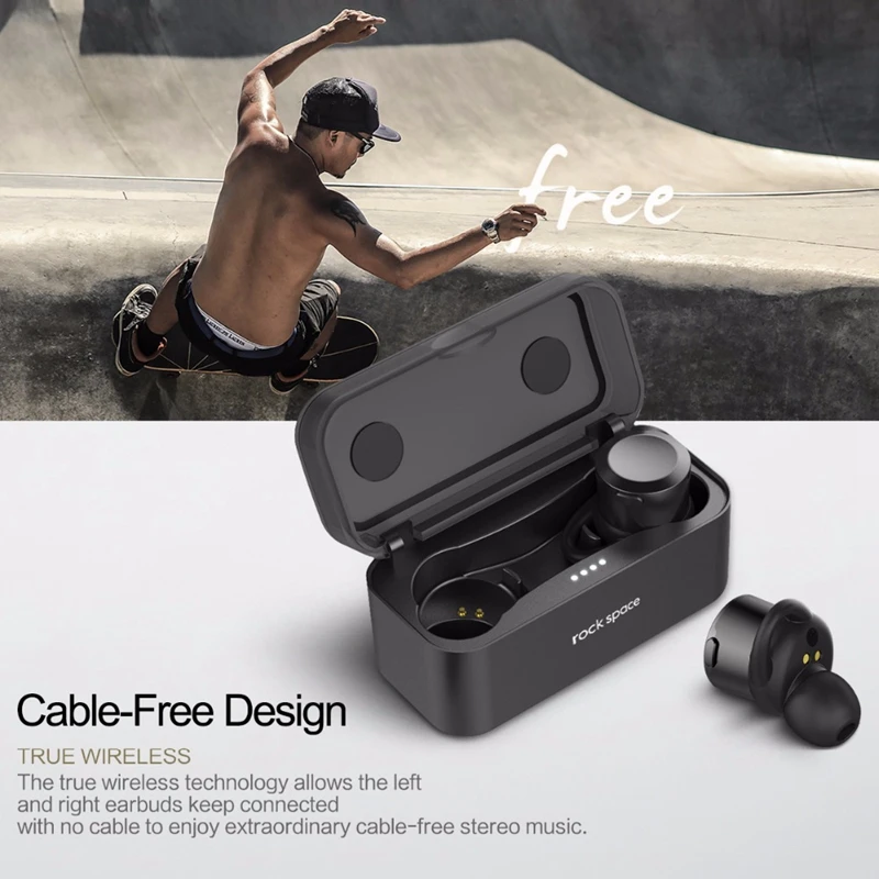 ROCK TWS True беспроводные bluetooth-наушники 4,1 версия мини-наушники-вкладыши стерео звук с микрофоном зарядная коробка для наушников для iPhone Xiaomi