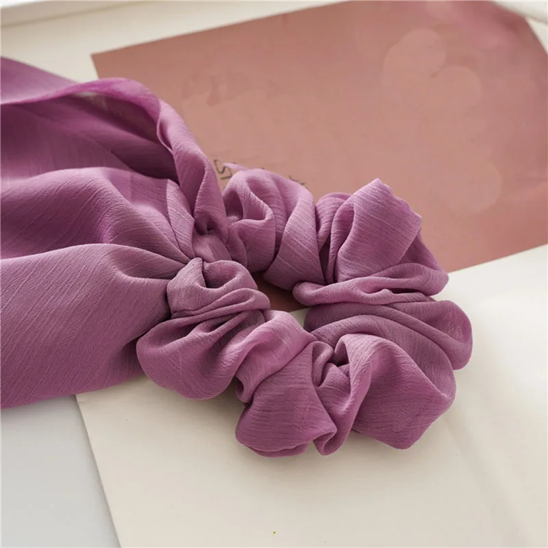 

Candy Color Women Hair Scrunchie Bows Ponytail Scarf Hairband Bow Knot Scrunchy Solid Color Ribbon Hair Ties Hair Accessories