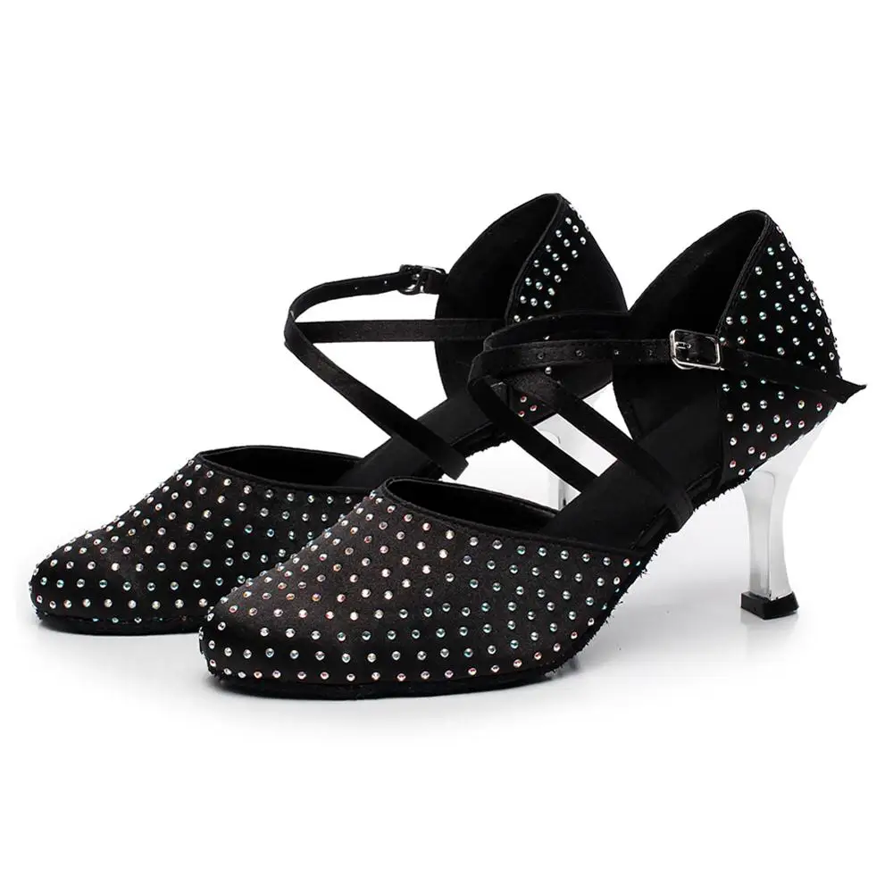 DKZSYIM/Элегантные стразы Обувь для латинских танцев женщин Женская танцевальная
