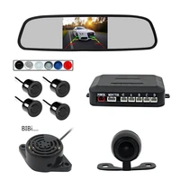 4 3inch digital tft lcd screen rear view mirror parking sensor with backup reverse camera blind spot detection ip 67
