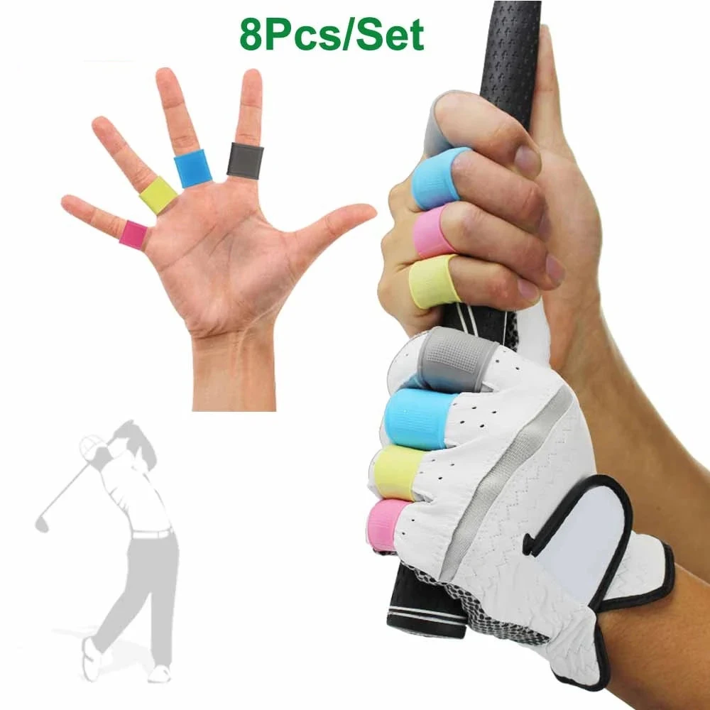 

8Pcs Golf Finger Silicone Support Sleeve Protective Cover Safety And Protection Performance Easy To Carry Men And Women
