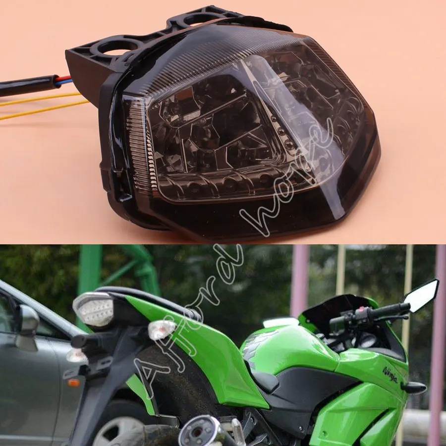Для Kawasaki Ninja 250R Z250 ZX250R 08 2012 мотоциклетный дымовой объектив со светодиодной