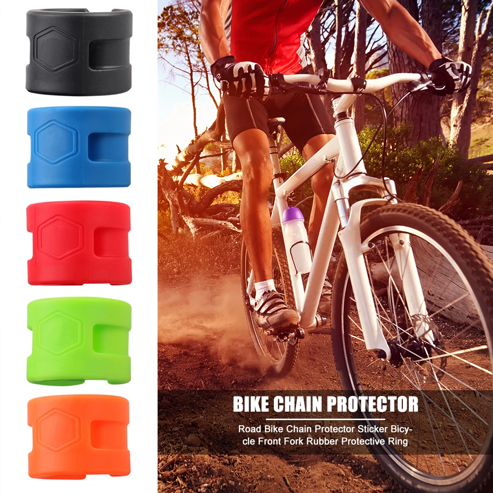 

Road Bike Chain Protector Stickers Bicycle Front Fork Rubber Protective Ring Frame Cover Guard Bicycle Accessories Parts