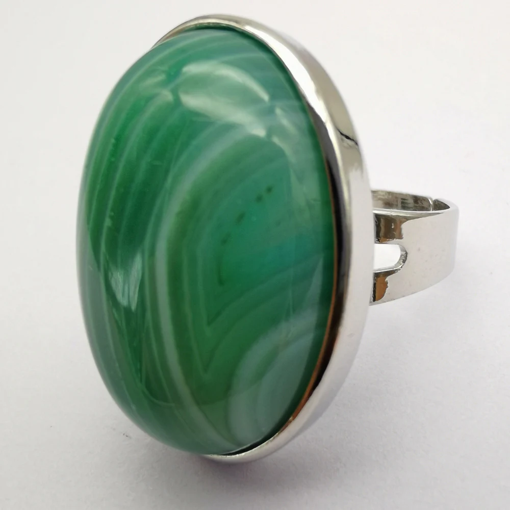 Green Veins Agate Лабрадорит унакит эпидот Howlite Родонит Howlite камень Сердолик Овальный драгоценный камень палец кольцо Размер 8 ювелирные изделия для женщин подарок 1 шт - Цвет основного камня: Green Veins Agate