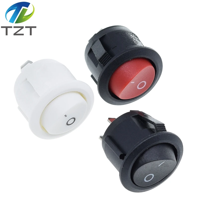 TZT 20 мм ВКЛ ВЫКЛ круглый тумблер переключатель 6A/250VAC 10A 125VAC Пластиковый Кнопочный