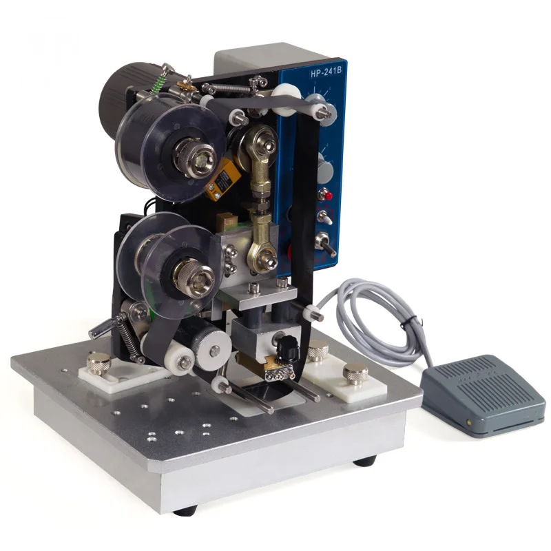 

HP-241B electric ribbon coding machine, 220V 50/60Hz 200W, printing speed: 20-80TIME/MIN, stepless speed adjustable