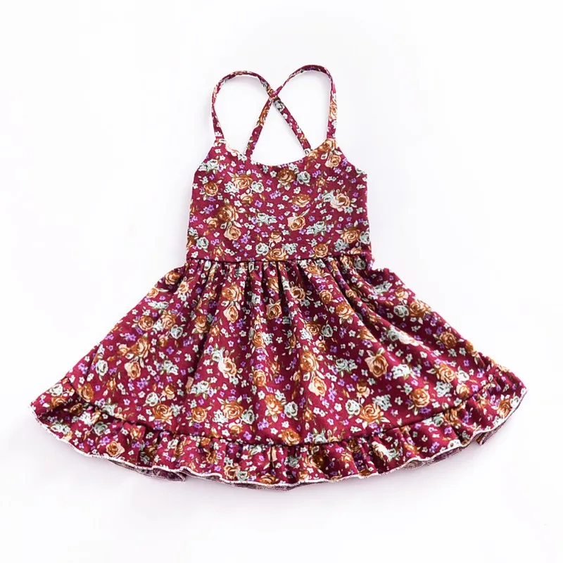 

Summer Toddler Baby Girls Dress Bohemian Sleeveless Halter Strap Floral Clothing Princess Party Sweet Dresses