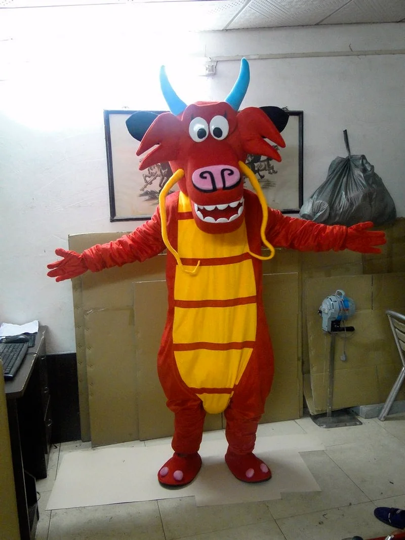 Mushu Dragon Mascot Costume Role-playing Cosplay Furry Suits Party Game Fursuit Cartoon Dress Outfits Carnival Halloween Easter