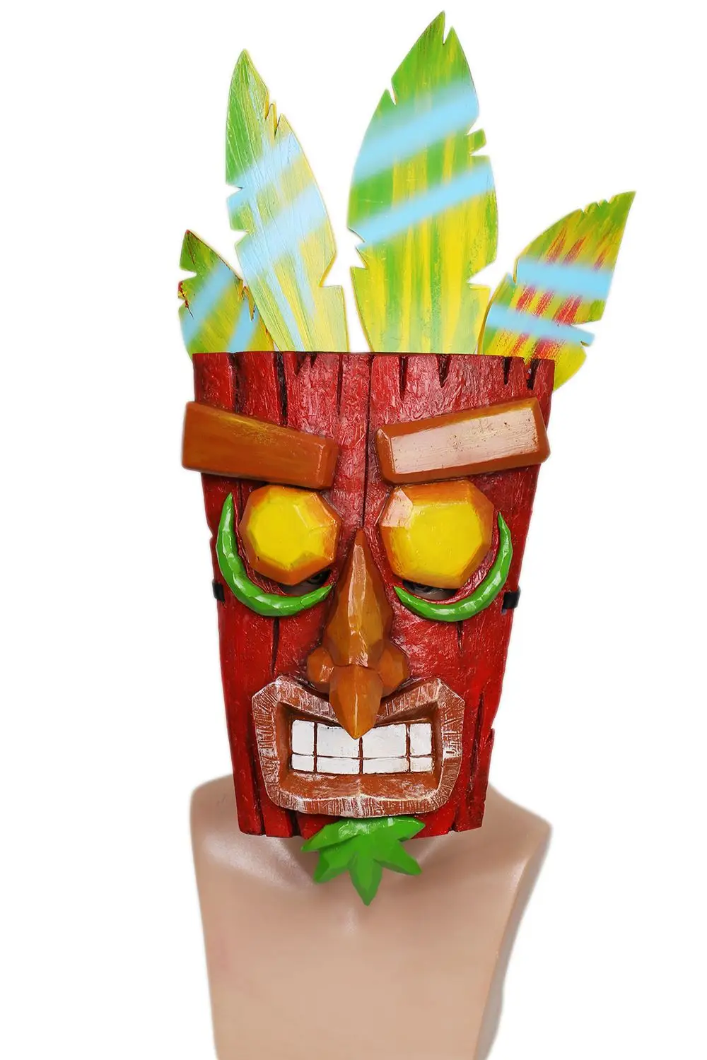 Маска АКУ, игра Crash Bandicoot, реквизит для косплея, полимерная полумаска для лица, костюм на Хэллоуин, маска для карнавала, танцевальной вечеринки, аксессуары - Цвет: as show